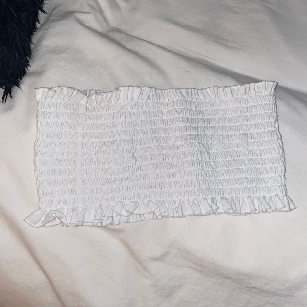 White bandeau smocked